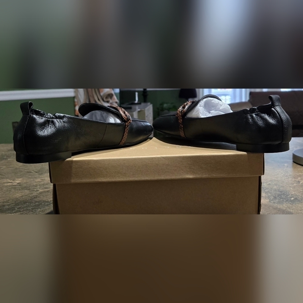 Sanctuary Black and Brown Loafers with Chain-Link Detail #875 - Picture 6 of 10